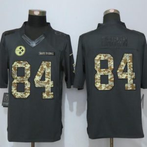New Pittsburgh Steelers 84 Brown Anthracite Salute To Service Limited Jersey