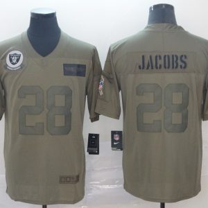 Nike Raiders #28 Josh Jacobs Olive 2019 Salute To Service Limited Men Jersey