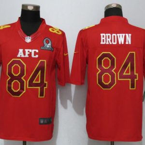 NFL Pittsburgh Steelers #84 Brown AFC All Star Red Jersey