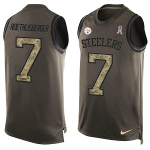 NFL Pittsburgh Steelers #7 Roethlisberger Limited Green Salute to Service Tank Top