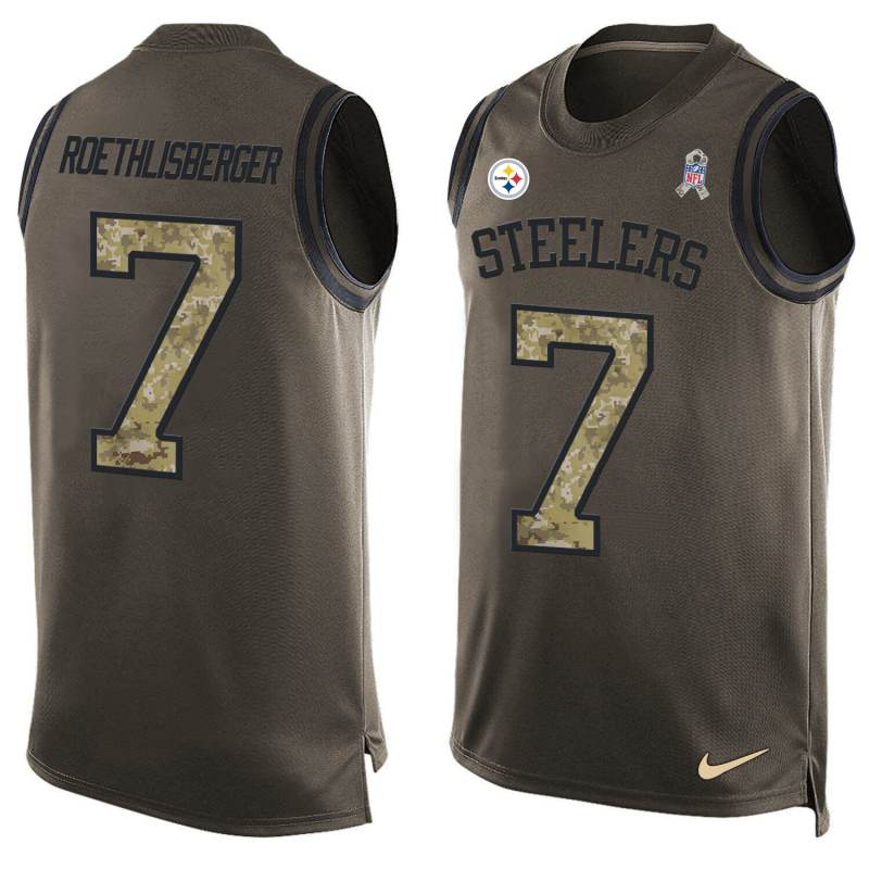 NFL Pittsburgh Steelers #7 Roethlisberger Limited Green Salute to Service Tank Top