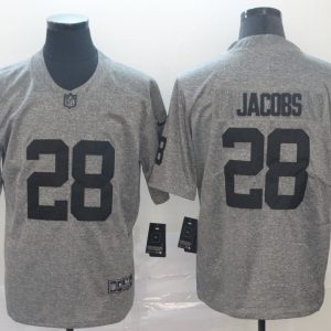Nike Oakland Raiders #28 Josh Jacobs Grey Gridiron Limited Men Jersey