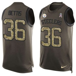 NFL Pittsburgh Steelers #36 Bettis Limited Green Salute to Service Tank Top
