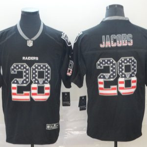 Nike Raiders #28 Josh Jacobs Black USA Flash Fashion Limited Jersey