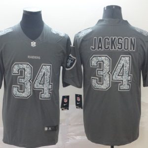 Nike Raiders #34 Bo Jackson Gray Static Vapor Untouchable Limited Men Jersey