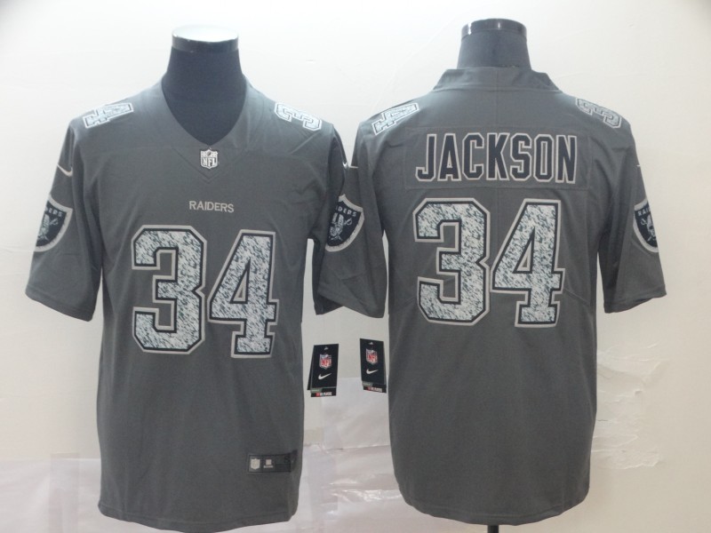 Nike Raiders #34 Bo Jackson Gray Static Vapor Untouchable Limited Men Jersey