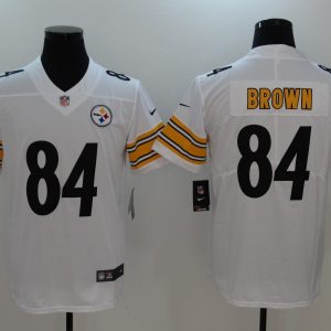 Mens NFL Pittsburgh Steelers #84 Brown White Vapor Limited Jersey