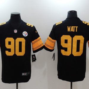 NFL Pittsburgh Steelers #90 Watt Color Rush Limited Black Jersey