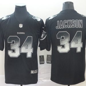 Oakland Raiders #34 Bo Jackson 2019 Black Smoke Fashion Limited Men Jersey