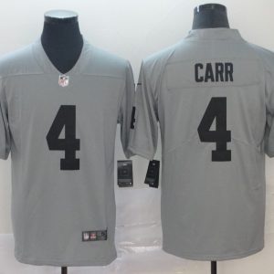 Nike Raiders #4 Derek Carr Grey Inverted Legend Men Jersey