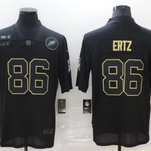 Men's Philadelphia Eagles #86 Zach Ertz 2020 Black Salute To Service Limited Jersey