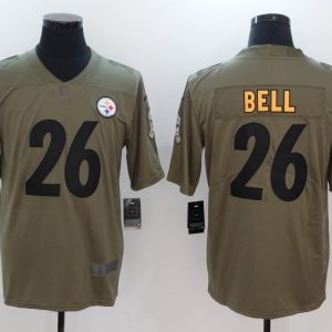 Mens Pittsburgh Steelers #26 Bell Olive Salute to Service Limited Jersey