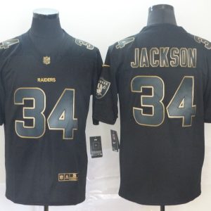 Nike Raiders #34 Bo Jackson Black Gold Vapor Untouchable Limited Men Jersey