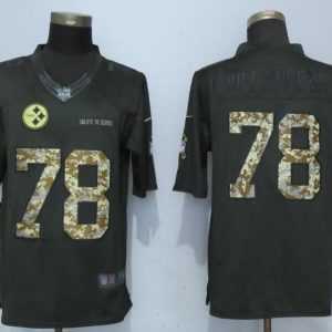 NEW Nike Pittsburgh Steelers 78 Villanueva Anthracite Salute To Service Limited Jersey