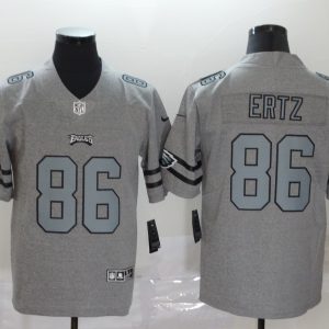 Men's Philadelphia Eagles #86 Zach Ertz 2019 Gray Gridiron Team Logo Limited Jersey