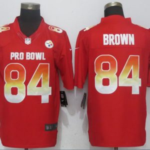 New Nike Pittsburgh Steelers 84 Brown Red Nike Royal 2018 Pro Bowl Limited Jersey