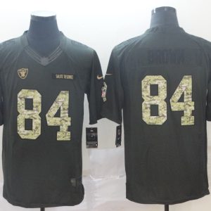 NFL Oakland Raiders #84 Brown Olive Salute to Service Limited Jersey