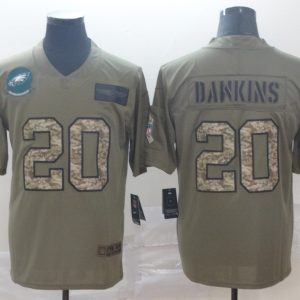 Men's Philadelphia Eagles #20 Brian Dawkins 2019 Olive/Camo Salute To Service Limited Jersey