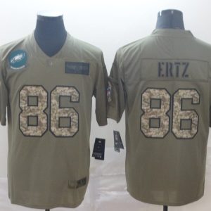 Men's Philadelphia Eagles #86 Zach Ertz 2019 Olive/Camo Salute To Service Limited
