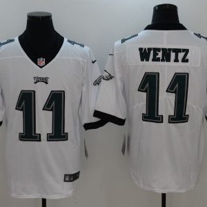 Mens NFL Philadelphia Eagles #11 Wentz White Vapor Untouchable Limited Player Jersey