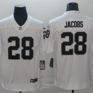 Nike Oakland Raiders #28 Josh Jacobs White Men's Stitched NFL Vapor Untouchable Limited Jersey