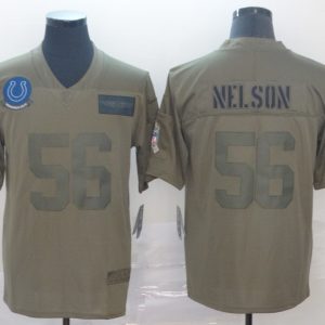 Men's Indianapolis Colts #56 Quenton Nelson 2019 Olive Salute To Service Limited Jersey