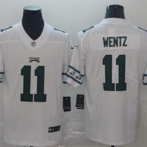 Men's Philadelphia Eagles #11 Carson Wentz White 2019 Team Logo Cool Edition Stitched Jersey