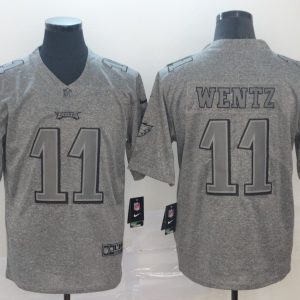 Nike Philadelphia Eagles #11 Carson Wentz Grey Gridiron Limited Men Jersey