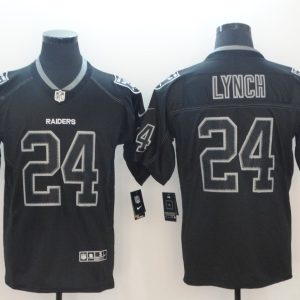 NFL 2018 Oakland Raiders #24 Lynch Lights Out Black Color Rush Limited Jersey