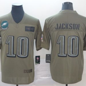 Nike Eagles #10 DeSean Jackson 2019 Olive Salute To Service Limited Men Jersey