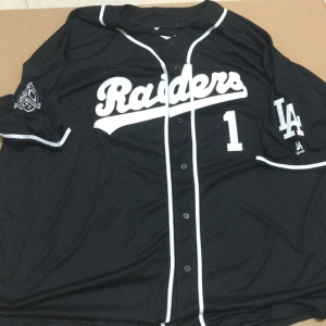 Customized Raiders Baseball Style Black Jersey