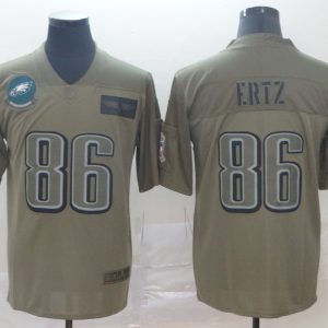 Nike Eagles #86 Zach Ertz 2019 Olive Salute To Service Limited Men Jersey