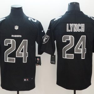 Nike 2018 Oakland Raiders 24 Lynch Fashion Impact Black Color Rush Limited Jersey
