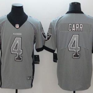 Nike 2018 Oakland Raiders #4 Carr Grey Drift Fashion Color Rush Limited Jersey