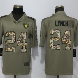 New Nike Oakland Raiders 24 Lynch Olive/Camo Carson 2018 Salute to Service Limited Jersey