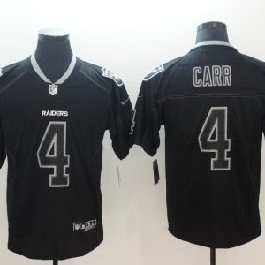 NFL 2018 Oakland Raiders #4 Derek Carr Lights Out Black Color Rush Limited Jersey