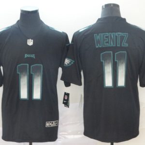 Philadelphia Eagles #11 Carson Wentz Black 2019 Smoke Fashion Limited Men Jersey