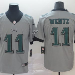 Men's Nike Philadelphia Eagles #11 Carson Wentz Grey Inverted Legend Men Jersey