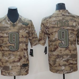 Nike Philadelphia Eagles #9 Foles Camo Salute to Service Retired Player Limited Jersey