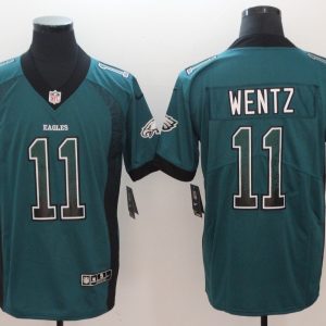 Nike 2018 Philadelphia Eagles #11 Wentz Green Drift Fashion Color Rush Limited Jersey