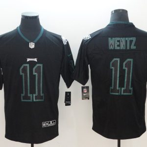 Nike 2018 Philadelphia Eagles #11 Wentz Lights Out Black Color Rush Limited Jersey
