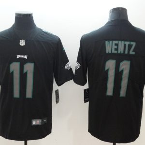 NFL 2018 Philadelphia Eagles #11 Wentz Fashion Impact Black Color Rush Limited Jersey