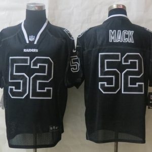 New Nike Oakland Raiders 52 Mack Lights Out Black Elite Jerseys