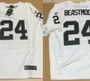 Nike NFL Oakland Raiders 24# Beastmode White Elite Jersey