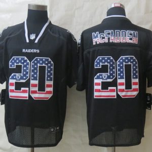 2014 New Nike Oakland Raiders 20 McFadden USA Flag Fashion Black Elite Jerseys