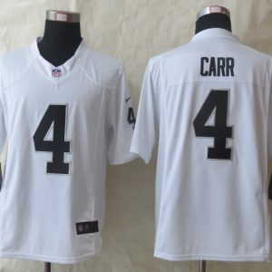 New Nike Oakland Raiders 4 Carr White Limited Jerseys