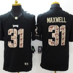 Nike Philadelphia Eagles #31 Maxwell Black Limited Salute to Service Jersey