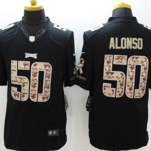 Nike Philadelphia Eagles #50 Alonso Black Limited Salute to Service Jersey