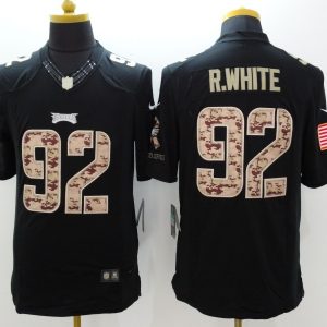 Nike Philadelphia Eagles #92 R.White Black Limited Salute to Service Jersey