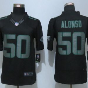 New Nike Philadelphia Eagles 50 Alonso Impact Limited Black Jerseys